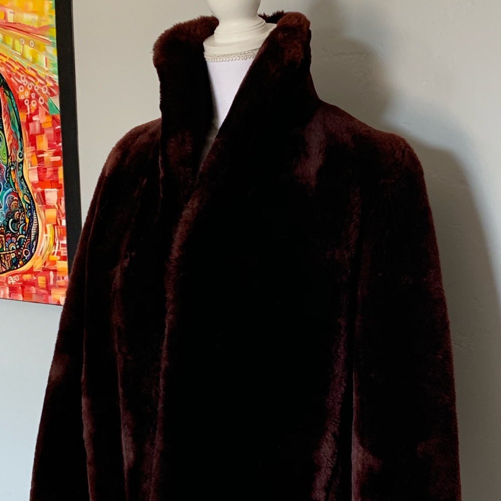 Vintage Faux Fur Dress Formal Coat